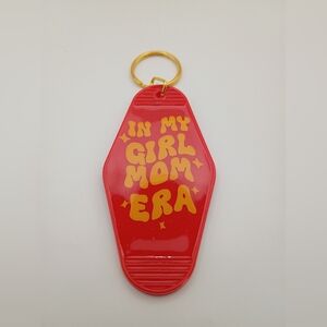 Vintage Style Red And Gold Girl Mom Era Motel Keychain